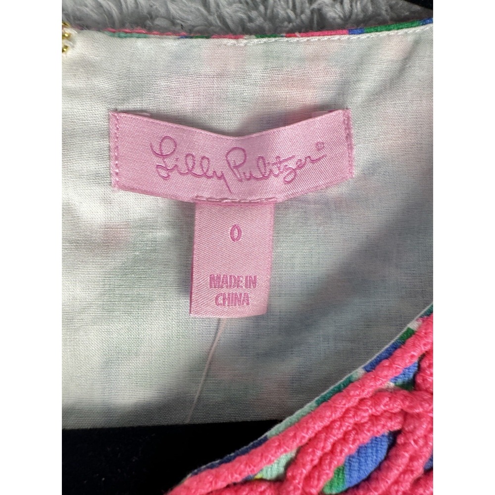 Lilly Pulitzer Exotic Escapade Indigo V-Neck Shift Dress Sz 0 Ret. $198 - Picture 4 of 7